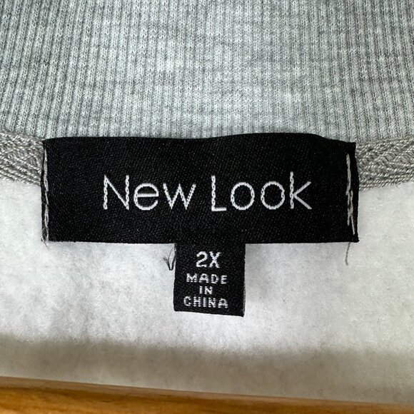 New Look Womens Sweatshirt Half Zip White Babe Girl Plus Size Ladies Autumn 2X - Picture 6 of 10